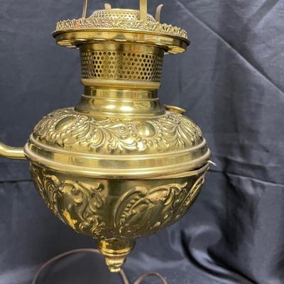 Antique Victorian Brass Student Lamp
