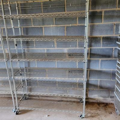 Trio of Metal Shelving Units (BG-DW)