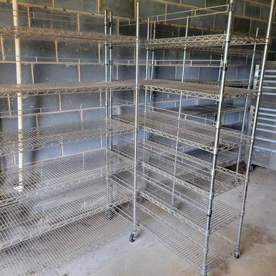 Trio of Metal Shelving Units (BG-DW)