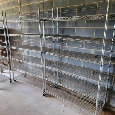 Trio of Metal Shelving Units (BG-DW)