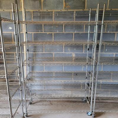 Trio of Metal Shelving Units (BG-DW)