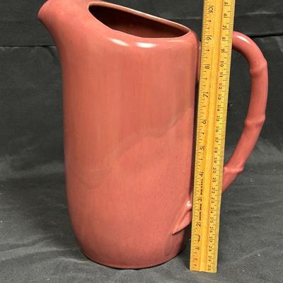 Vintage Retro Dusty Rose Pink Mauve California Pottery Water Iced Tea Pitcher