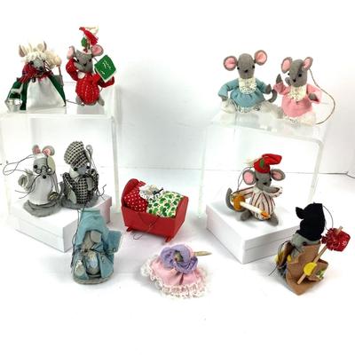 221 Vintage Christmas Mice Ornaments Lot