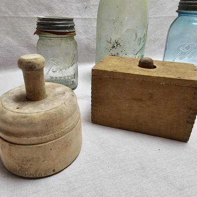 Vintage Butter Molds & Mason Jars (BG-JS)
