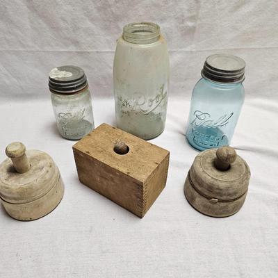 Vintage Butter Molds & Mason Jars (BG-JS)