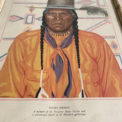 Native American Men Art Pieces x4