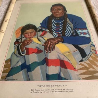 Native American Men Art Pieces x4
