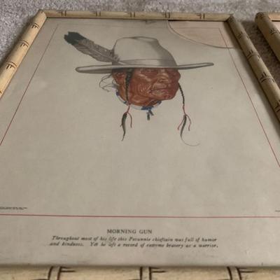 Native American Faces Art Pieces x3
