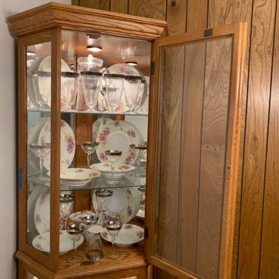 Corner Hutch with Glass Shelves