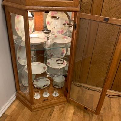 Corner Hutch with Glass Shelves