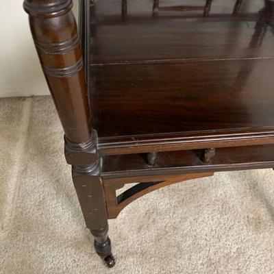 Wood Side Table with Wheels