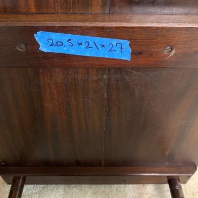 Wood Side Table with Wheels