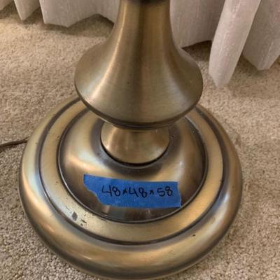 Vintage Brass Floor Lamp with Table