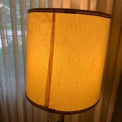 Vintage Brass Floor Lamp with Table