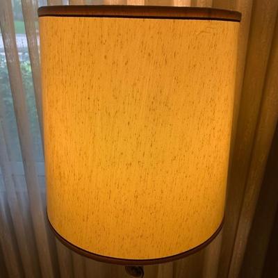 Vintage Brass Floor Lamp with Table