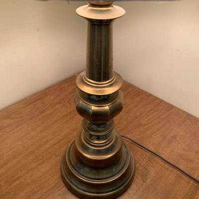Brass Table Lamp with Braided Shade