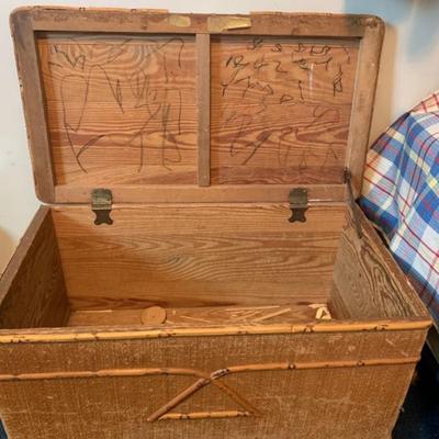 Wood and Wicker Chest
