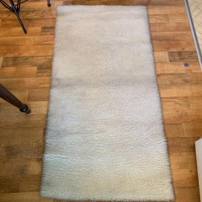 White Wool Area Rug - 1