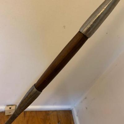 Long Spear with Dark Wood Handle