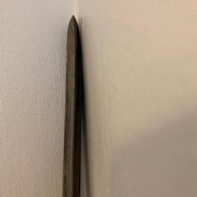 Long Spear with Dark Wood Handle