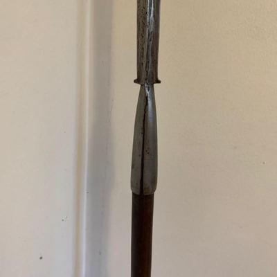Long Spear with Dark Wood Handle