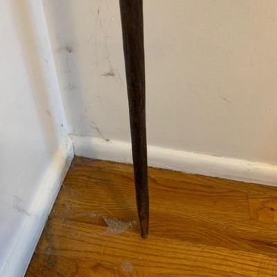 Long Spear with Dark Wood Handle