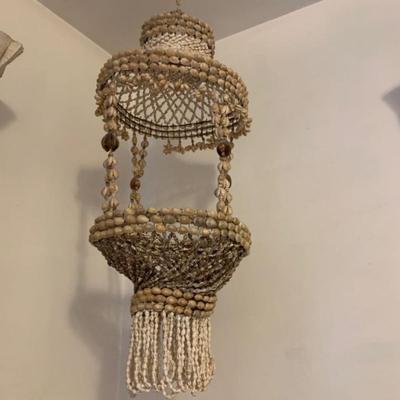 Vintage Seashell Macrame Chandelier