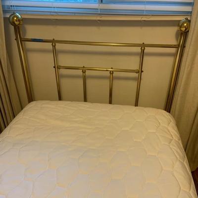 Brass Twin Bed Frame and Mattress with Boxspring
