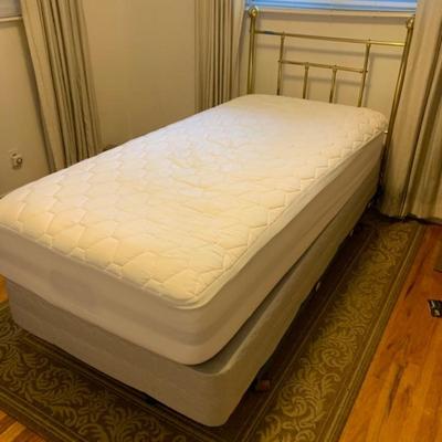 Brass Twin Bed Frame and Mattress with Boxspring