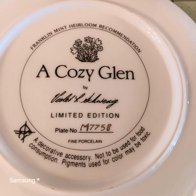 A Cozy Glen Decorative Plate with Certificate of Authenticity