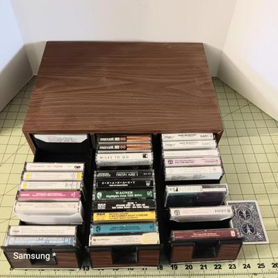 Cassette Tapes with Cassette Storage Drawers