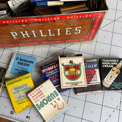 Phillies Cigar Box with Matchbook Collection