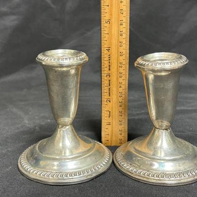 Vintage Empire Weighted Sterling Silver Candle Stick Holders