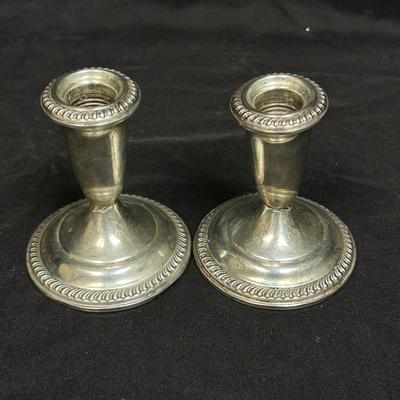 Vintage Empire Weighted Sterling Silver Candle Stick Holders