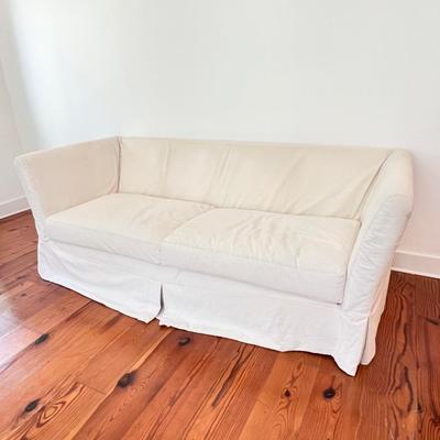 KLAUSSNER ~ Off White Upholstered Slip-Covered Sofa