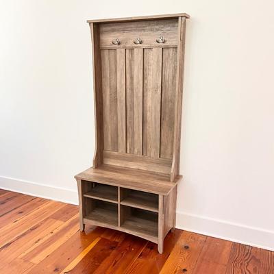 BUSH FURNITURE ~ Wooden Hall Tree With Storage Bench