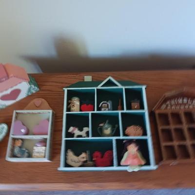 COUNTRY HOUSE SHADOWBOX FULL OF MINIATURES WITH BARN SHADOWBOX