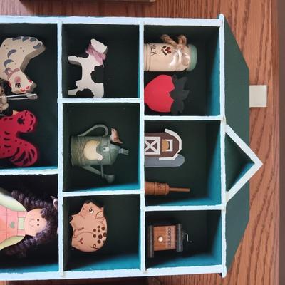 COUNTRY HOUSE SHADOWBOX FULL OF MINIATURES WITH BARN SHADOWBOX