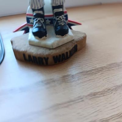 LARRY WALKER AND TODD HELTON BOBBLEHEADS WITH BANK HELMET