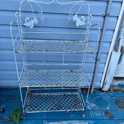 3 tier wrought iron shelf