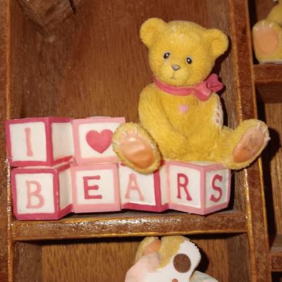 SMALL CHERISHED TEDDIES WITH HEART SHAPED SHADOWBOX