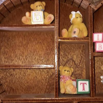SMALL CHERISHED TEDDIES WITH HEART SHAPED SHADOWBOX