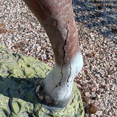 CEMENT YARD ART HORSE AND LAMB