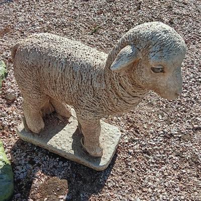 CEMENT YARD ART HORSE AND LAMB