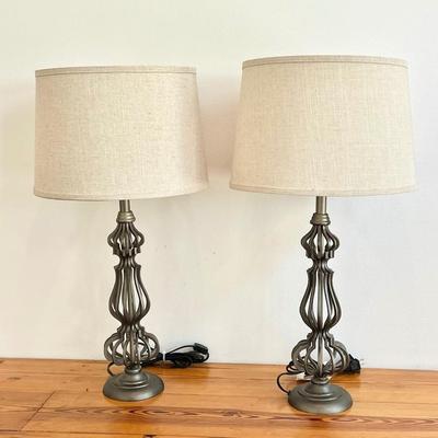 Pair (2) ~ Metal Table Lamps