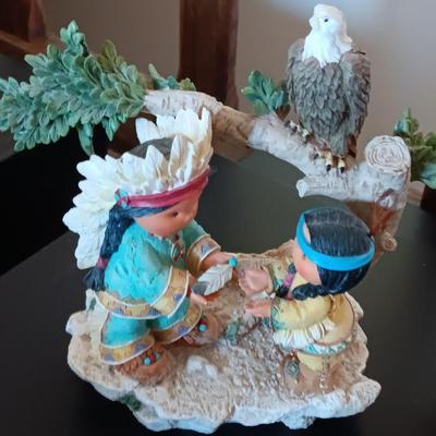 FRIENDS OF THE FEATHER  NATIVE AMERICAN FIGURES AND SMALL POTTERY PIECES
