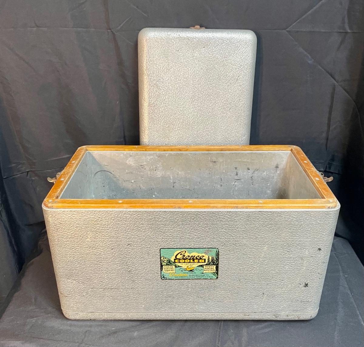 Vintage Cronco Cooler Aluminum Clad Ice Chest Cronstroms