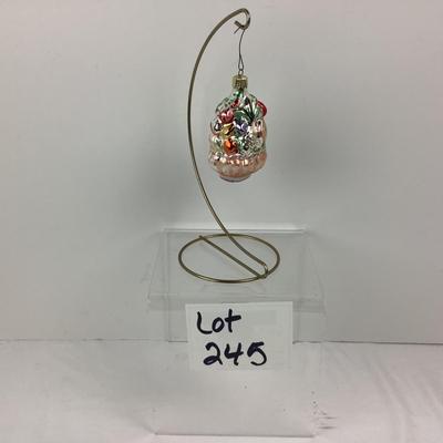 Lot 245 Vintage Christopher Radko Harvest Fruit Basket Holiday Ornament