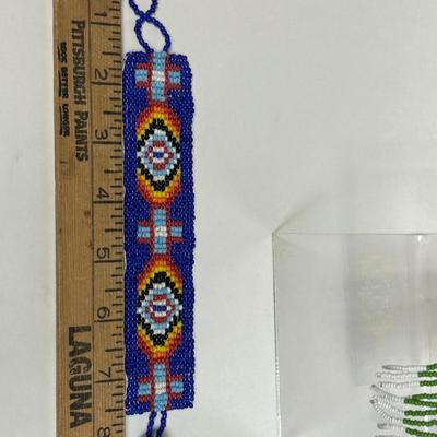 Hand Made Southwestern Native American Beaded Bracelet and Medallion Necklace