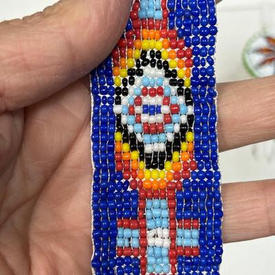 Hand Made Southwestern Native American Beaded Bracelet and Medallion Necklace